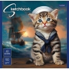 Скетчбук 165x165 мм 40 л.Хатбер Котики-артисты (офсет, 100 г/м2)